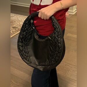 Vince Camuto Leather Circular Fahan Shoulder Purse - Black - NWT